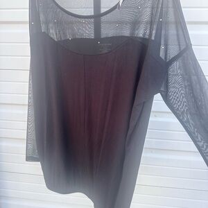 Lane Bryant Black Blouse with Embellished Details size 14/16